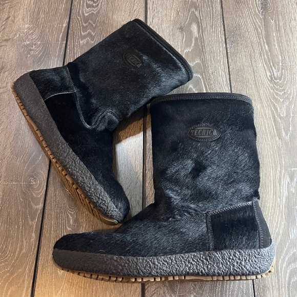 Tecnica Black Fur Boots Women's Size EU 43
